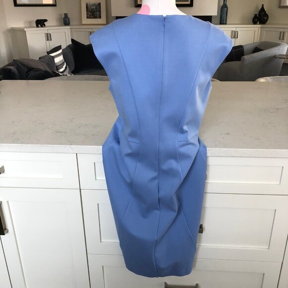 Brooks Brothers V Neck Sleeveless Lined Midi Dress Periwinkle Blue Sz 10 NWOT - Picture 9 of 16